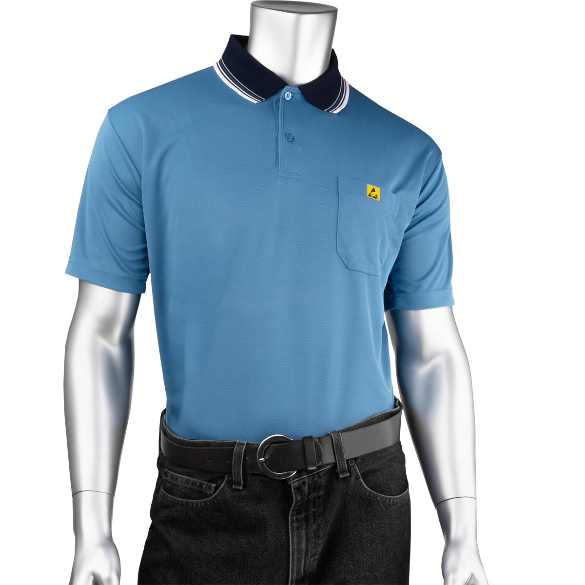 BP801SC PIP® Uniform Technology™ Short Sleeve ESD Polo Shirts, Blue